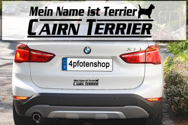 Aufkleber "Mein Name ist Cairn Terrier"