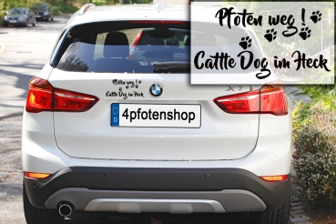 Preview: Aufkleber "Pfoten weg! Cattle Dog im Heck"