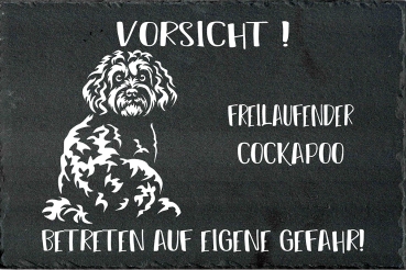 Schieferplatte Cockapoo