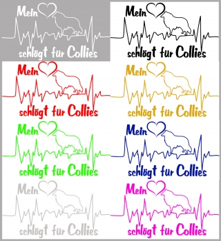 Aufkleber "Mein Herz schlägt für Collies"