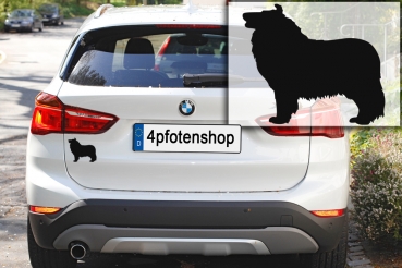 Autoaufkleber Collie (Langhaar) stehend Silhouette