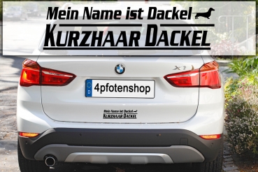 Aufkleber "Mein Name ist Dackel" - Kurzhaardackel