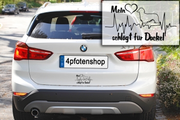 Aufkleber "Mein Herz schlägt für Dackel" (Langhaar)