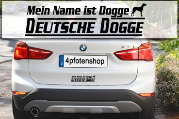 Aufkleber "Mein Name ist Deutsche Dogge"