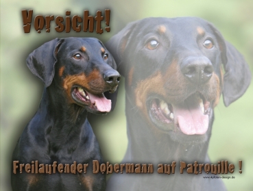 Hundewarnschild Dobermann #1