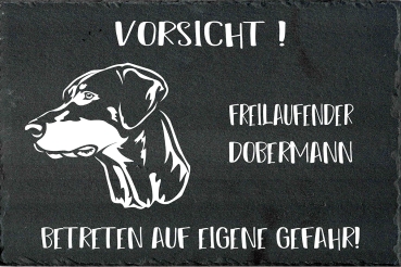 Schieferplatte Dobermann