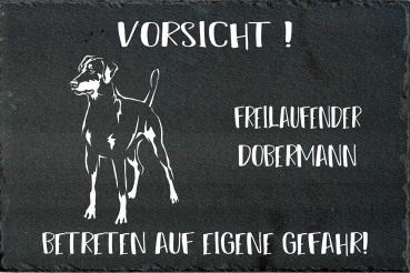 Schieferplatte Dobermann