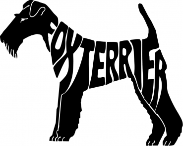 Silhouetten-Schriftzug Foxterrier (Drahthaar)