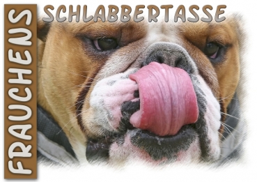 Fototasse Englische Bulldogge Herrchen/Frauchen