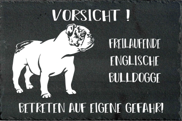 Schieferplatte Englische Bulldogge