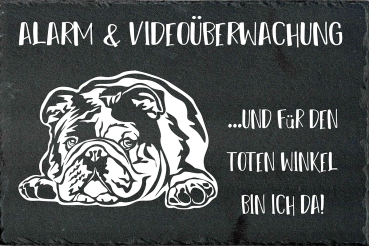 Schieferplatte Englische Bulldogge