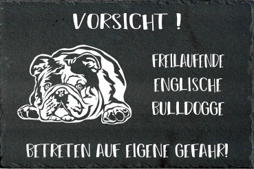 Schieferplatte Englische Bulldogge