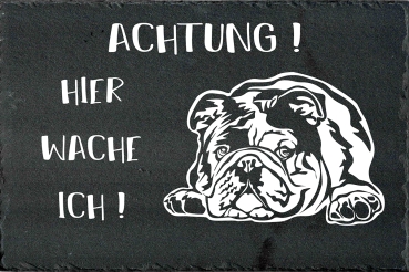 Schieferplatte Englische Bulldogge