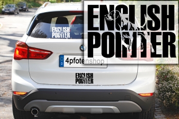 Schriftzug English Pointer mit eingearbeiteter Kontur