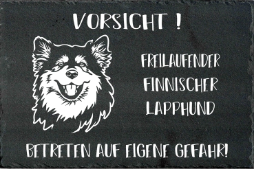 Schieferplatte Finnischer Lapphund (Suomenlapinkoira)