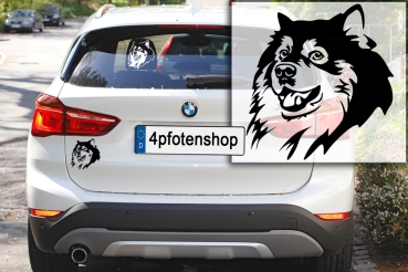 Autoaufkleber "Finnischer Lapphund" Kopf