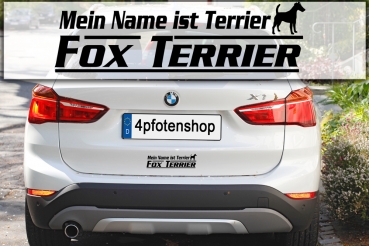 Aufkleber "Mein Name ist Foxterrier"-Kurzhaar