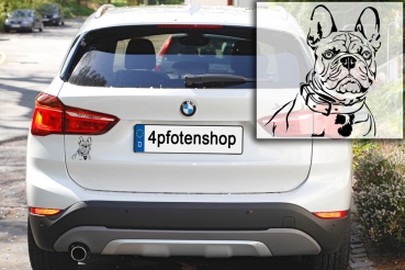 Autoaufkleber "Französische Bulldogge" Kopf