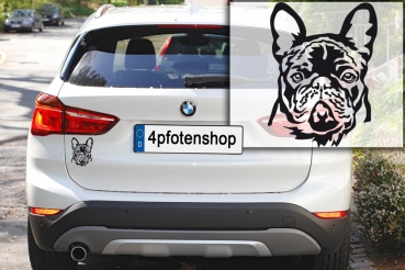 Autoaufkleber "Französische Bulldogge" Kopf