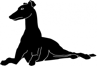 Autoaufkleber Galgo liegend Silhouette