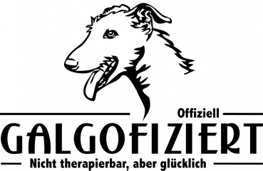 Aufkleber Galgo (Rauhaar) "Galgofiziert"