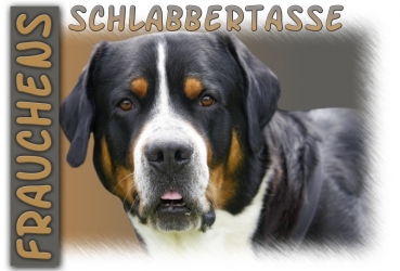 Fototasse Großer Schweizer Sennenhund Herrchen/Frauchen