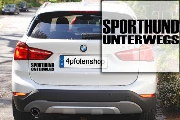 Aufkleber Sporthund unterwegs