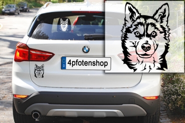 Autoaufkleber "Siberian Husky" Kopf