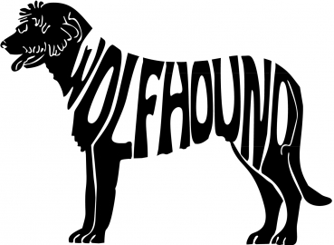 Silhouetten-Schriftzug Irish Wolfhound