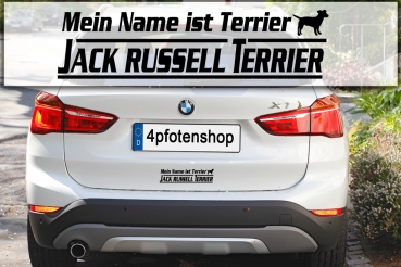 Aufkleber "Mein Name ist Jack Russell Terrier"