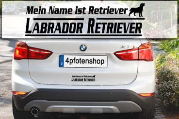 Aufkleber "Mein Name ist Labrador Retriever"