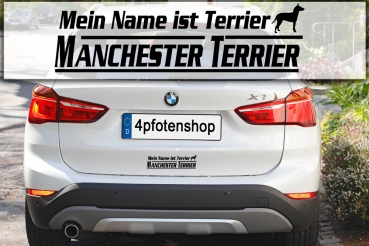 Aufkleber "Mein Name ist Manchester Terrier"