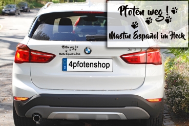 Aufkleber "Pfoten weg! Mastin Espanol im Heck“