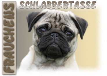 Fototasse Mops Herrchen/Frauchen