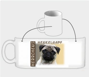 Fototasse Mops Herrchen/Frauchen