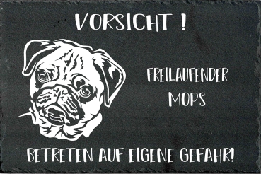 Schieferplatte Mops