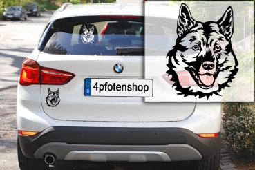 Autoaufkleber "Norwegischer Elchhund" Kopf