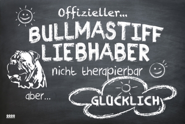 Hundeschild "Offizieller Bullmastiff Liebhaber"