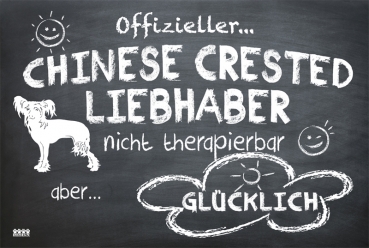 Hundeschild "Offizieller Chinese Crested Liebhaber"