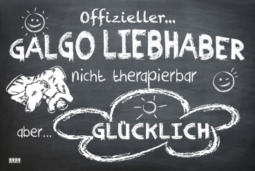 Hundeschild "Offizieller Galgo Liebhaber"