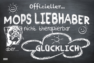 Hundeschild "Offizieller Mops Liebhaber"