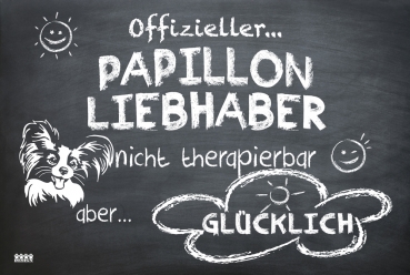 Hundeschild "Offizieller Papillon Liebhaber"