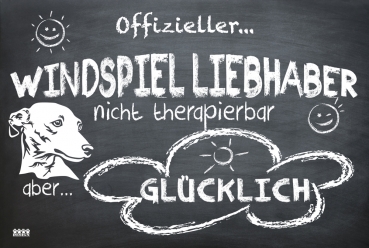 Hundeschild "Offizieller Windspiel Liebhaber"