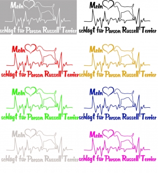Aufkleber "Mein Herz schlägt für Parson Russell Terrier"