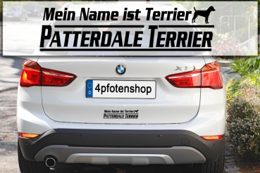 Aufkleber "Mein Name ist Patterdale Terrier"