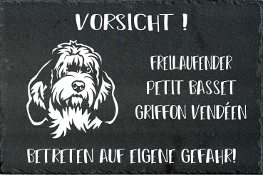 Schieferplatte Petit Basset Griffon Vendéen