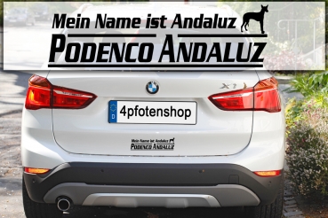 Aufkleber "Mein Name ist Podenco Andaluz"