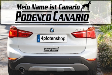 Aufkleber "Mein Name ist Podenco Canario"