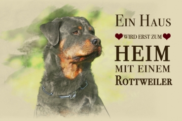 Nostalgieschild - Hundeschild im Retrostil Motiv: Rottweiler #1