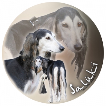 Aufkleber Saluki (Persischer Windhund), rund